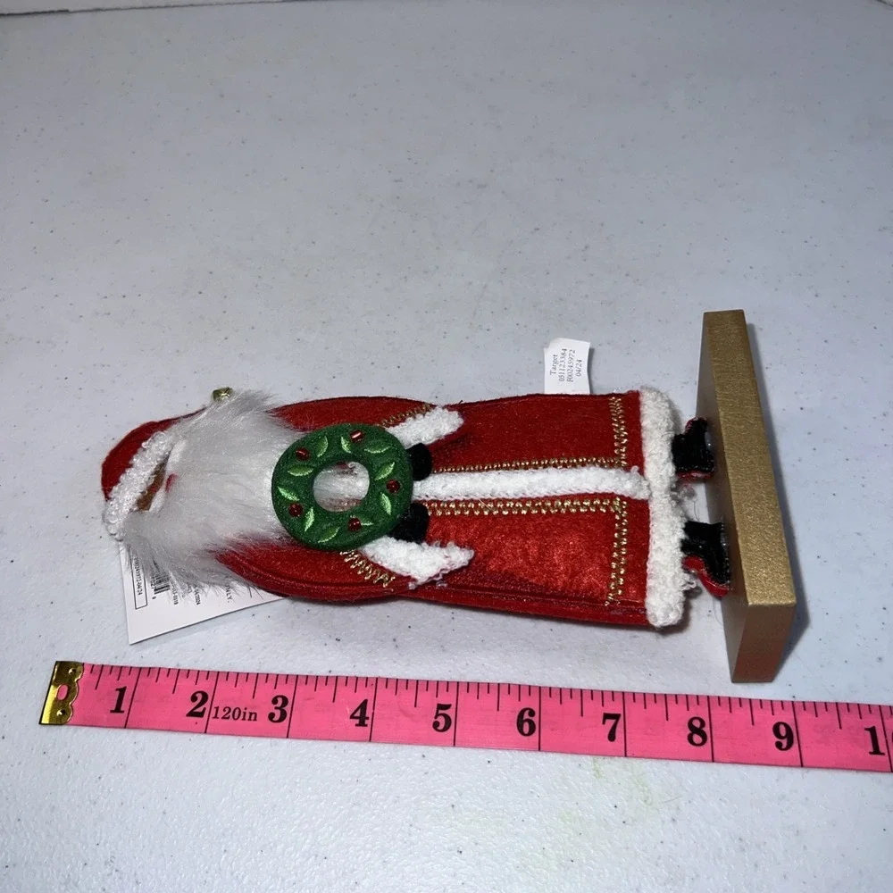 2024 Target Wondershop Fabric & Wood African American Santa Christmas Mantle NEW